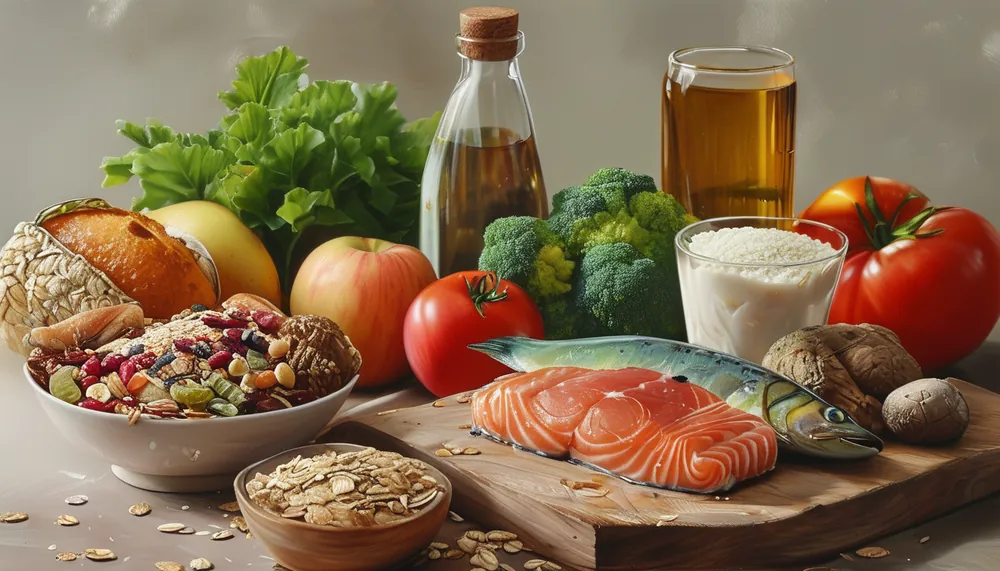 Healthy lifestyle scene with nourishing food and movement