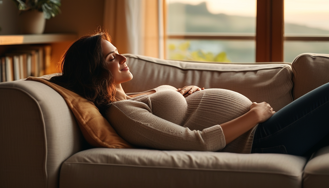 A woman relaxing in the evening feeling comfortable
